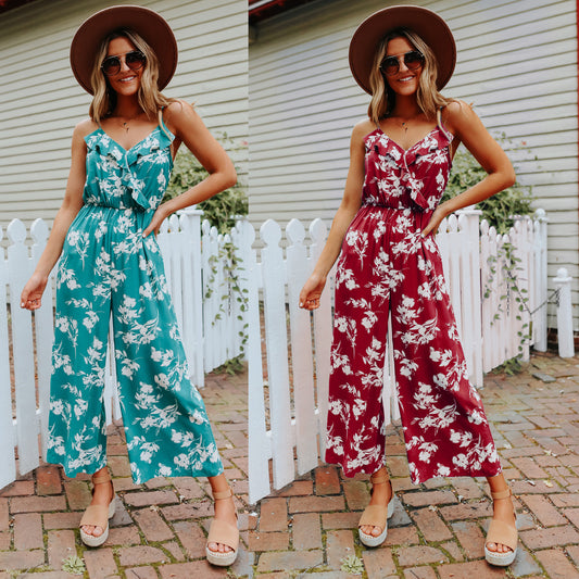 Dame Luftigt Jumpsuit med blomstret design og elastisk bånd Stiila