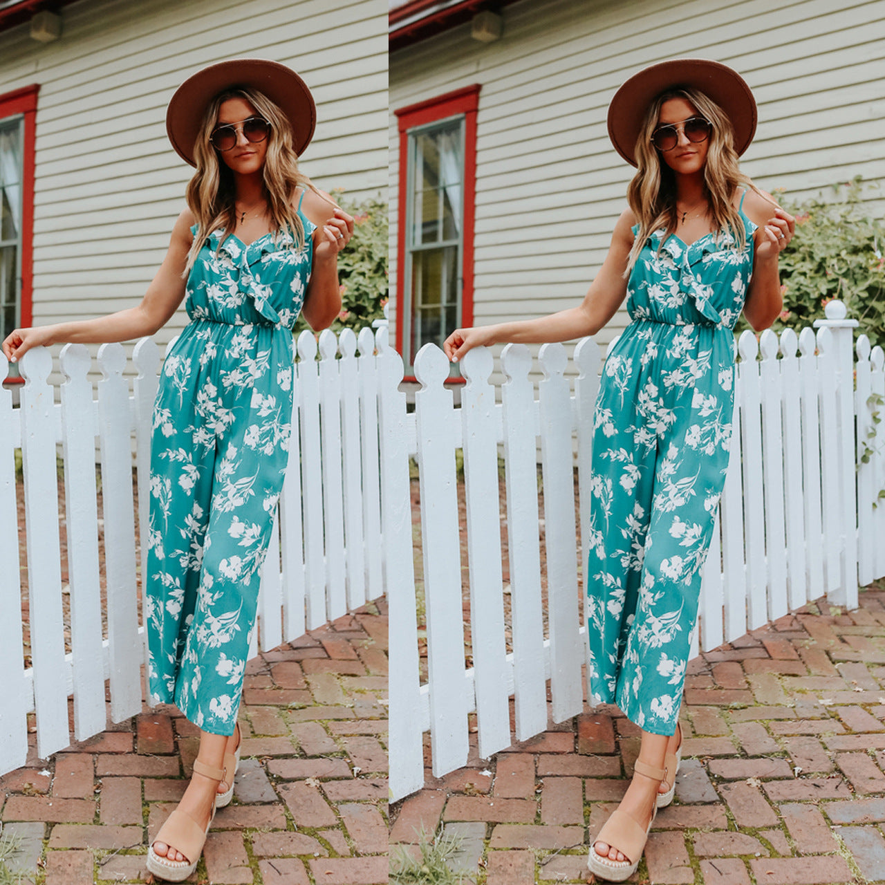 Dame Luftigt Jumpsuit med blomstret design og elastisk bånd Stiila