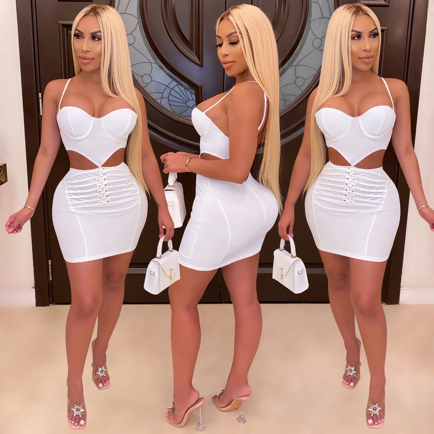 Dame Cut-Out Mini-kjole med raffineret snørede detaljer Stilla