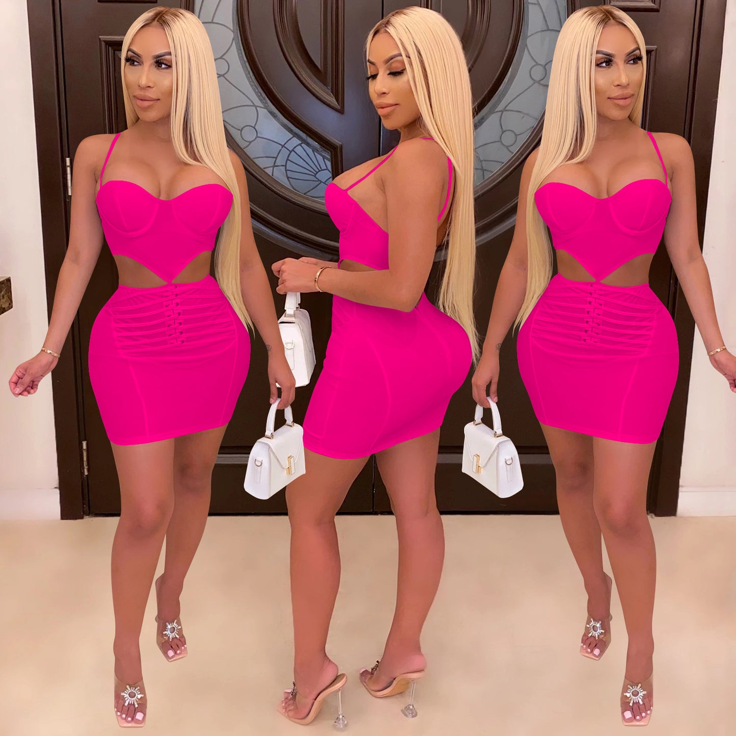 Dame Cut-Out Mini-kjole med raffineret snørede detaljer Stilla