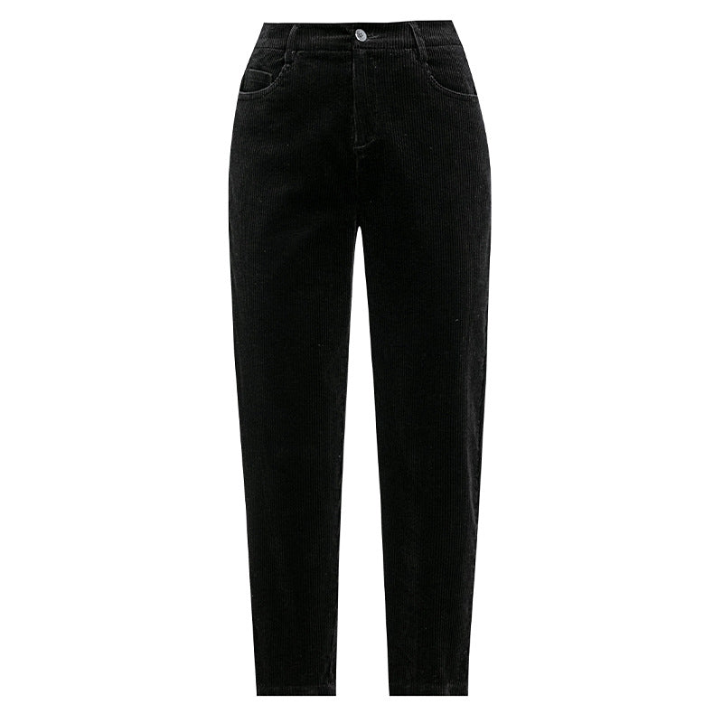 Dame Elegant Cordbukser med lige pasform og høj talje Stilla