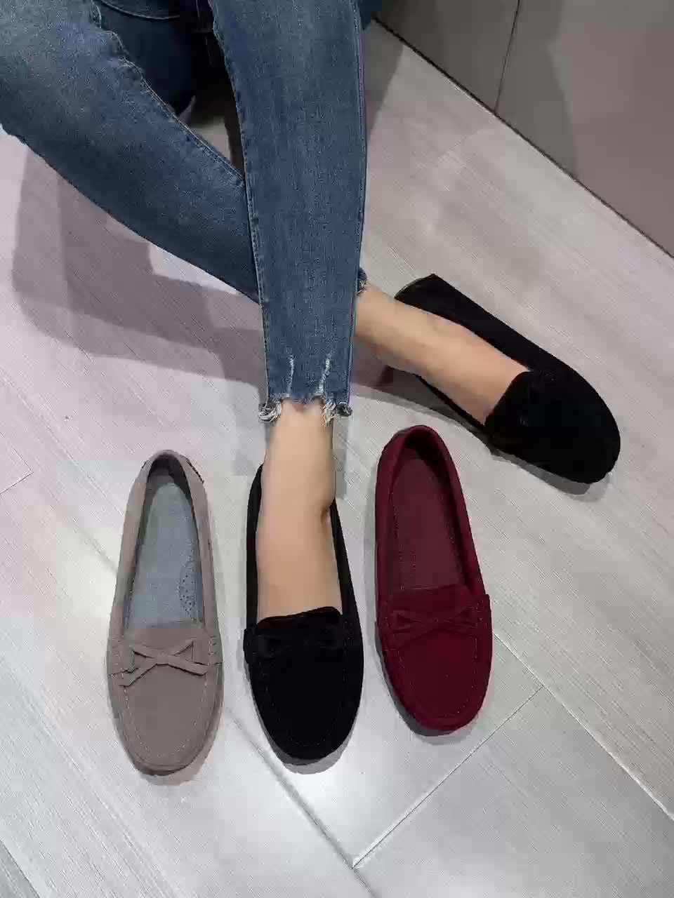 Stilla | Retro Loafers Med Sløjfe, Slip on Sko Med Rund Tå