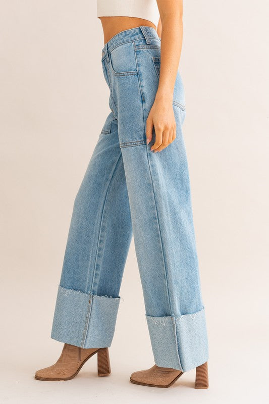 Stilla | Talje Bred Ben Cuffed Jeans