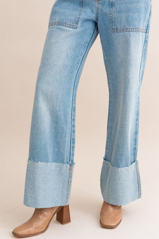Stilla | Talje Bred Ben Cuffed Jeans