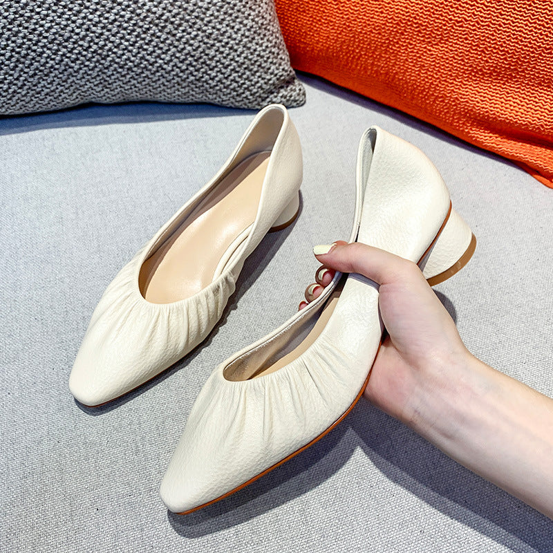 Dame Elegant Blok-hæls Slip-On Ballerinas Stilla