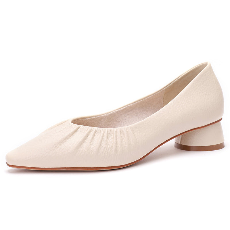 Dame Elegant Blok-hæls Slip-On Ballerinas Stilla