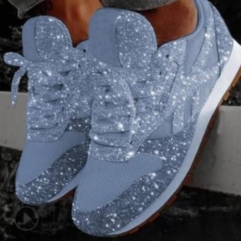 Damer Glamourøse Sneakers med funkende strassdesign Stilla