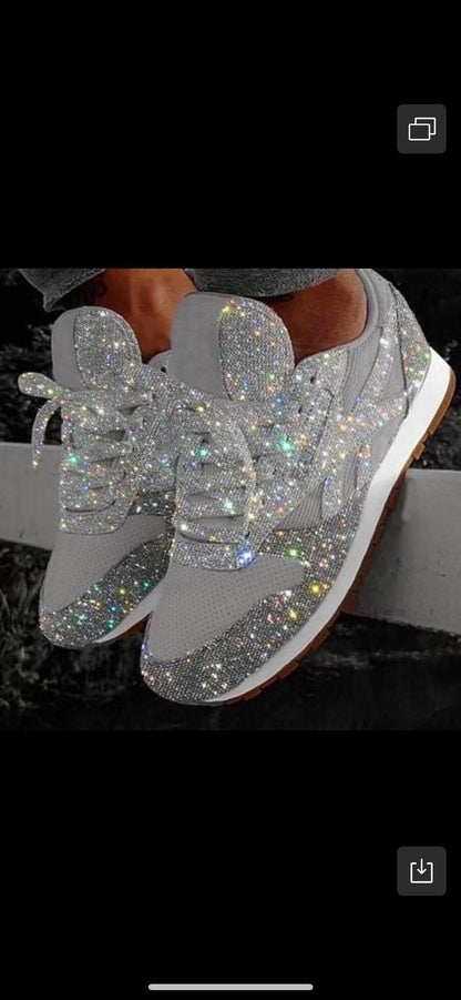 Damer Glamourøse Sneakers med funkende strassdesign Stilla