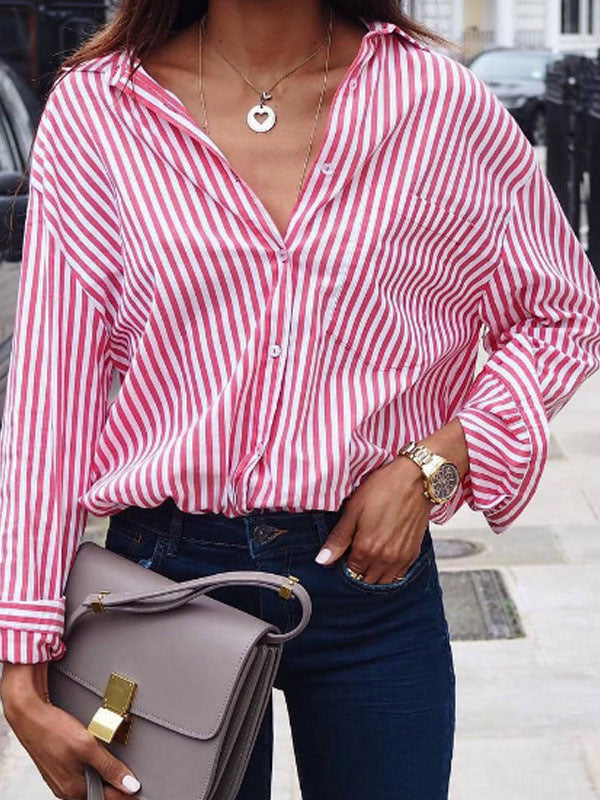 Dame Ekstravagant stribet Skjorte med løs pasform Stilla