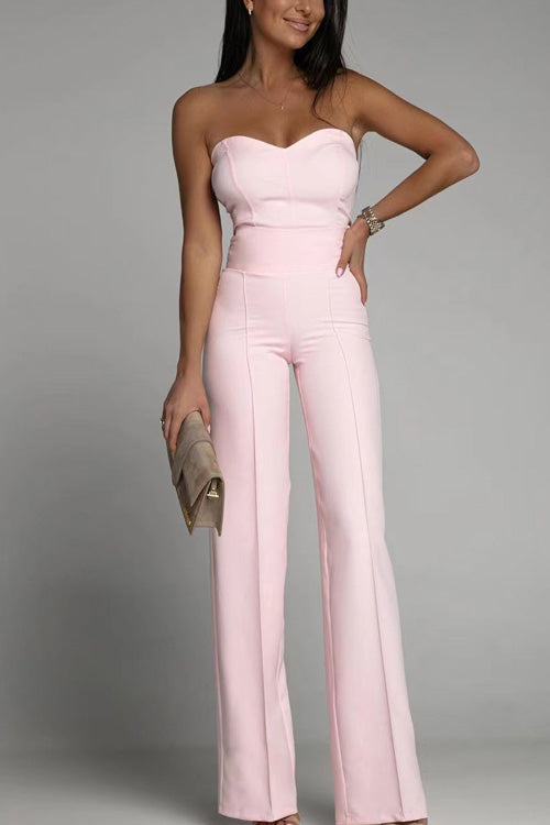 Stilla | Elegant Strapless Jumpsuit Minimalistisk Chic