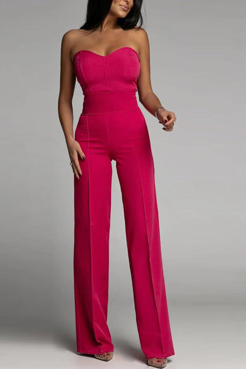 Stilla | Elegant Strapless Jumpsuit Minimalistisk Chic