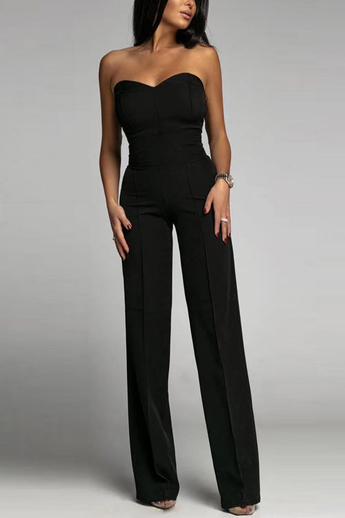 Stilla | Elegant Strapless Jumpsuit Minimalistisk Chic