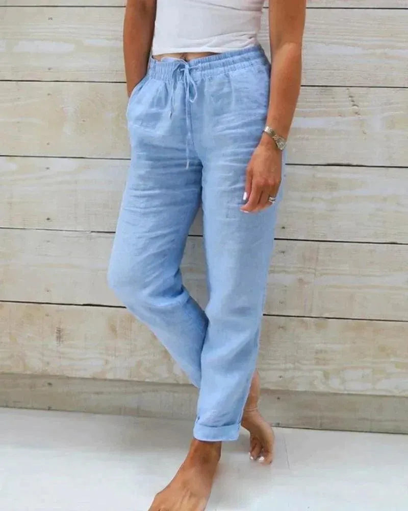 Stilla | Bukser Dame Afslappet Chic 100% Premium Perfekt Til Sommer