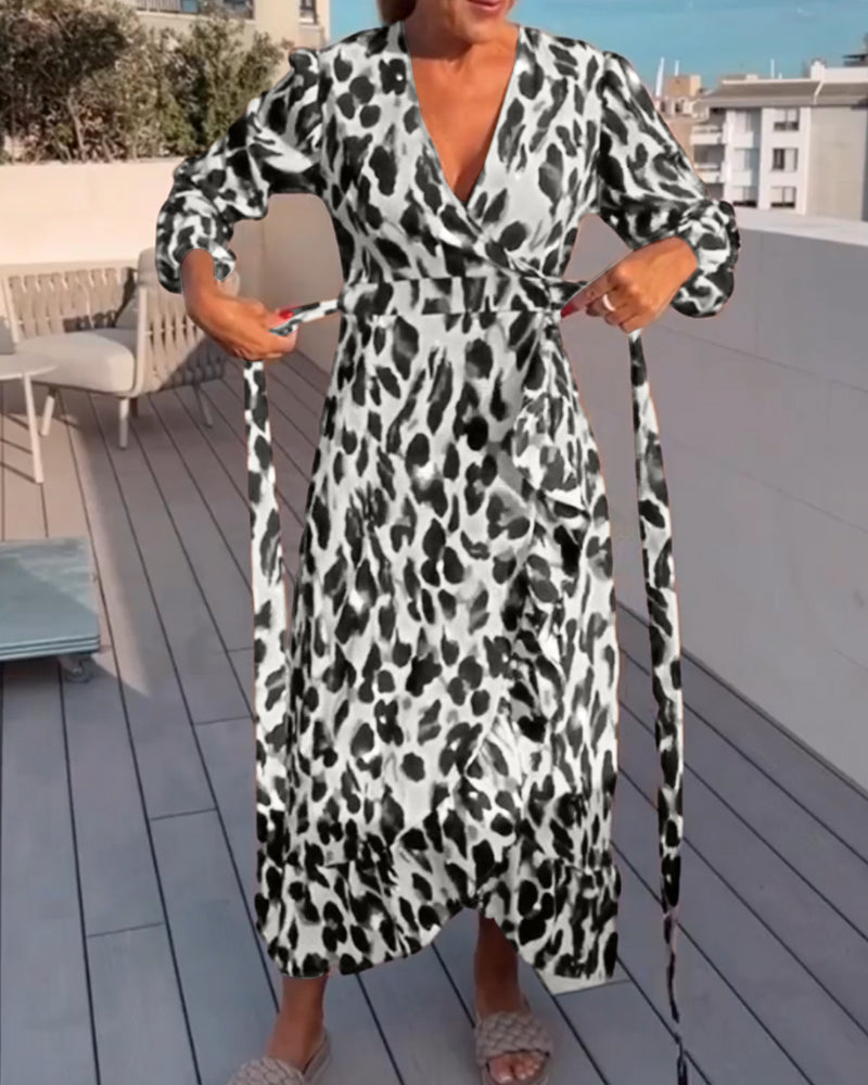 Stilla | Stil Zoe'S A-Line Kjole Med Leopardprint Og Bælte