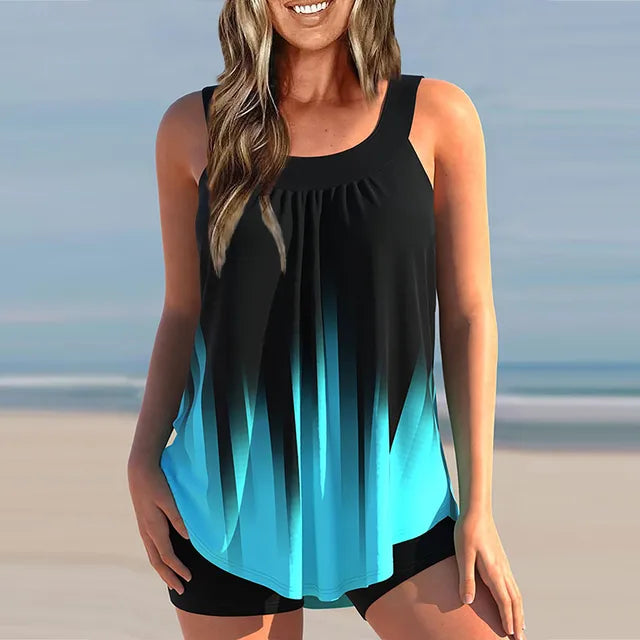 Stilla | Sexy Slank Trykt Camisole Bikini Og Top Sæt