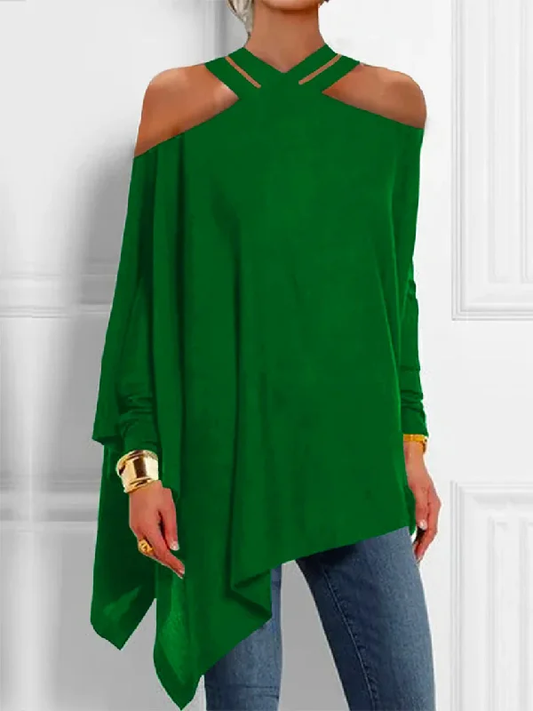 Stilla | Bluser og Asymmetriske T-shirts i Ensfarvet Med Skulderfri Toppe