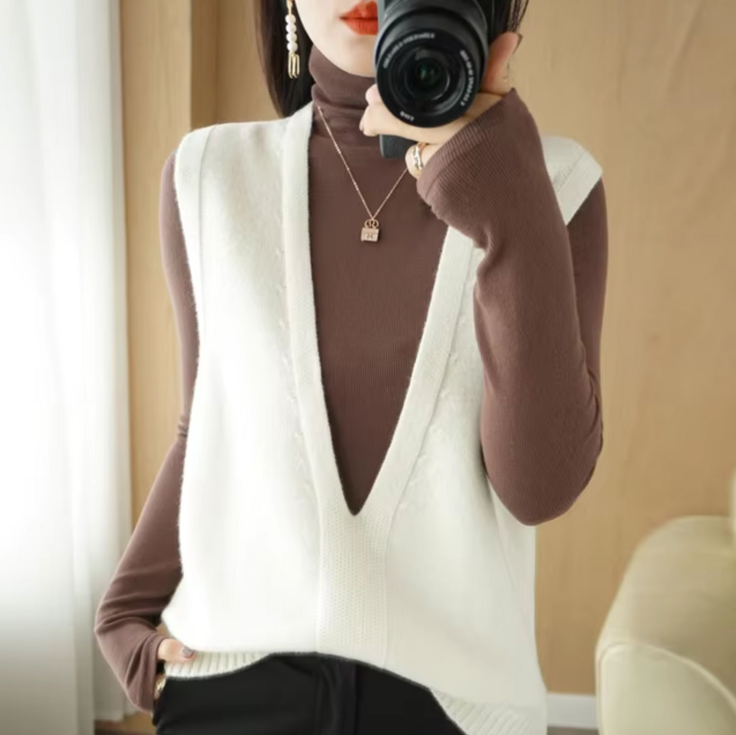 Stilla | Strikvest med V-udskæring