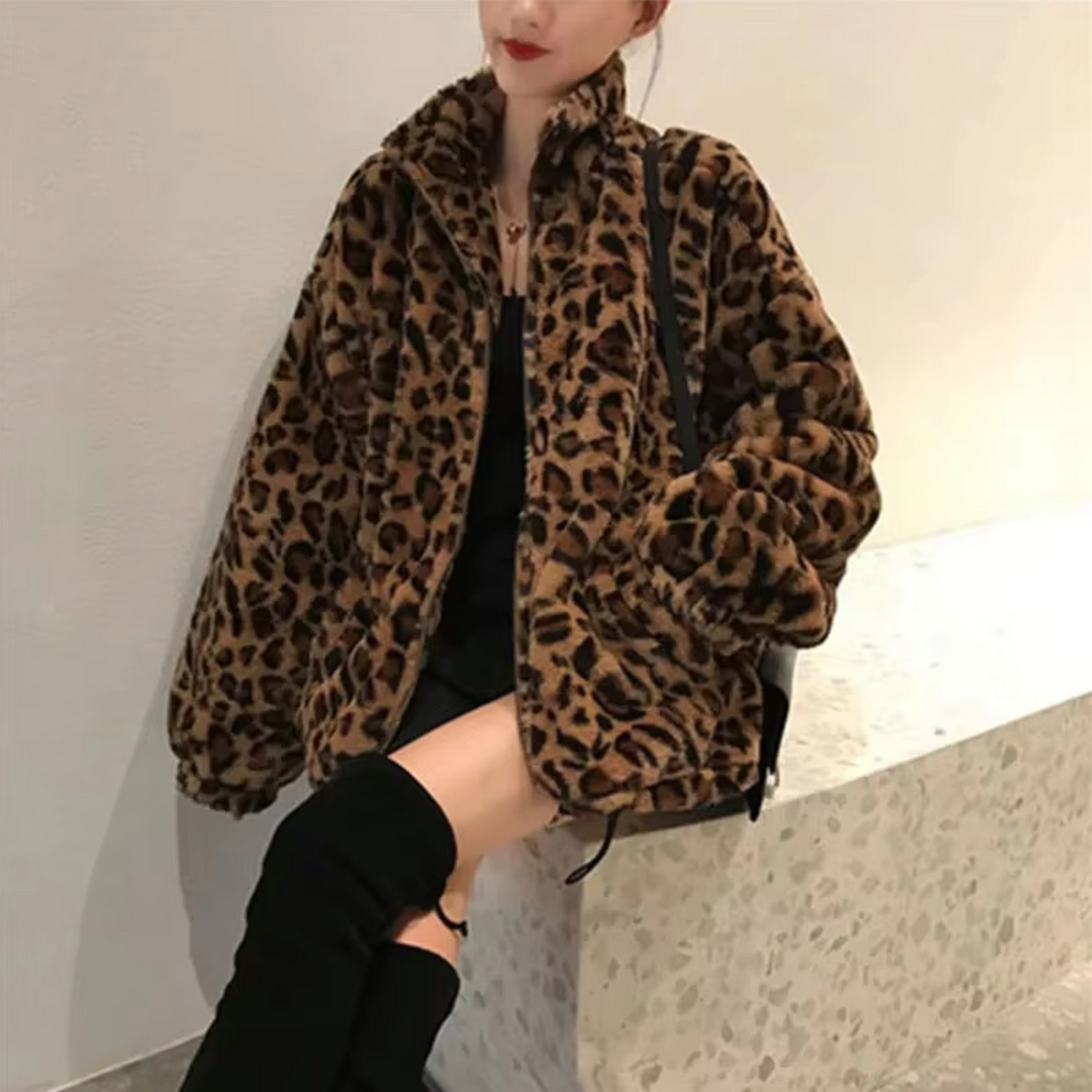 Stilla | Leopardprint Jakke Med Lynlås