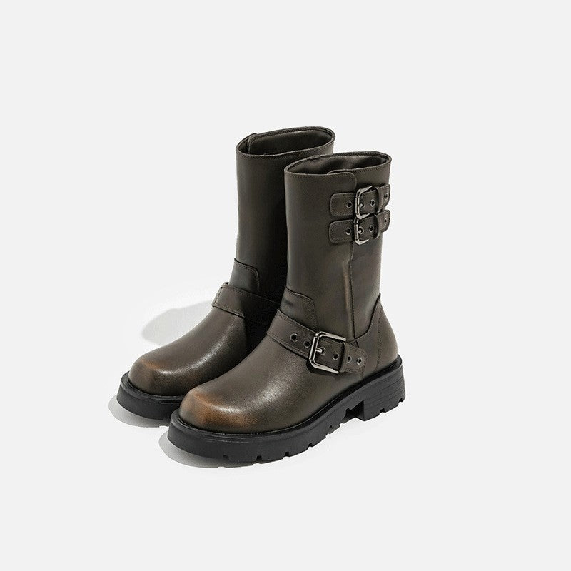 Stilla | Mid Calf Biker Ride Støvler