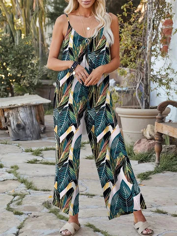 Stilla | Ærmeløs Trykt Jumpsuit