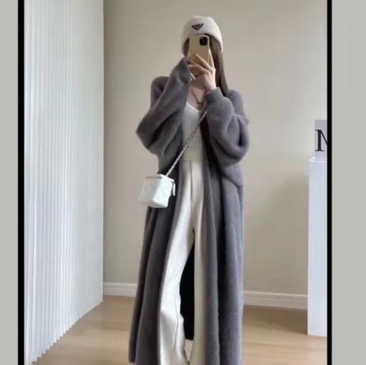 Stilla |Lang cashmere strik cardigan