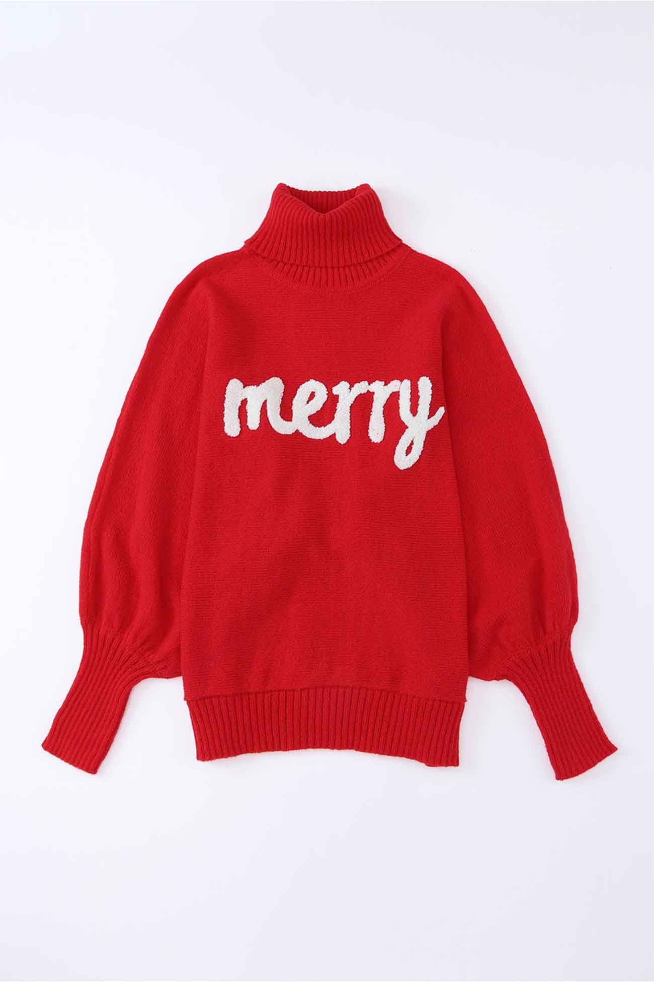 Stilla | Glad Sweater Af Strik Med Rullekrave Og Trykte Ærmer