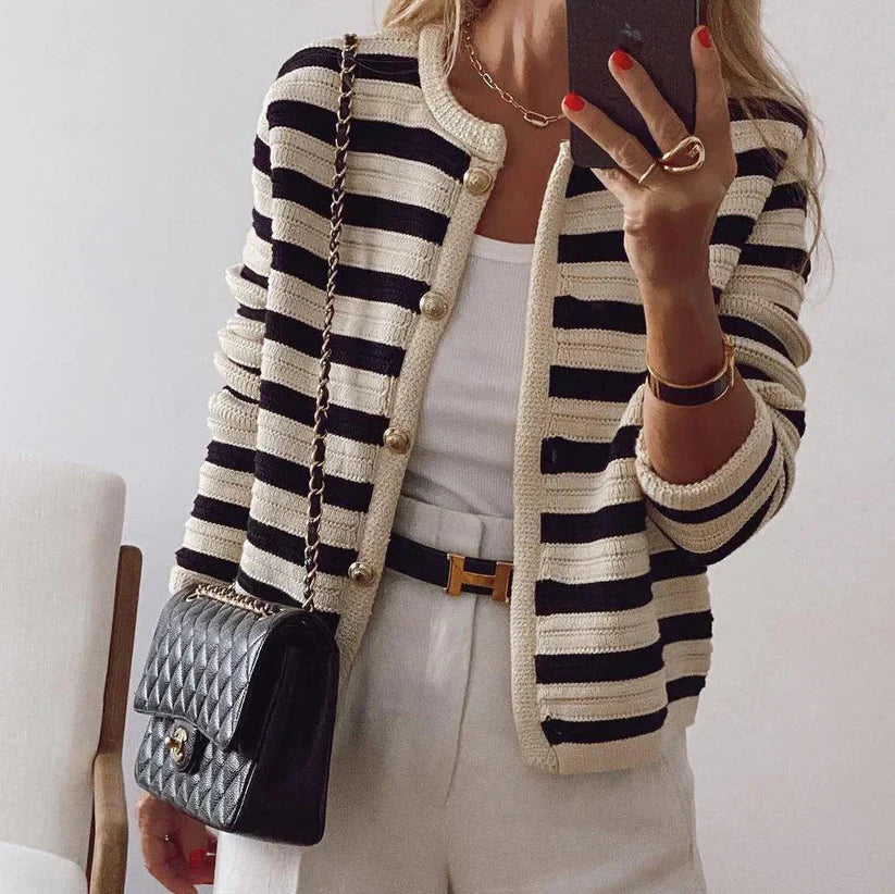 Stilla | Elegant Stribet Cardigan