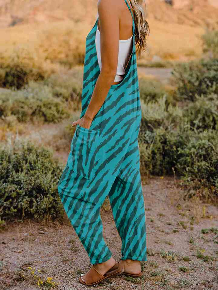 Stilla | Størrelse Printa V-hals ærmeløs Jumpsuit