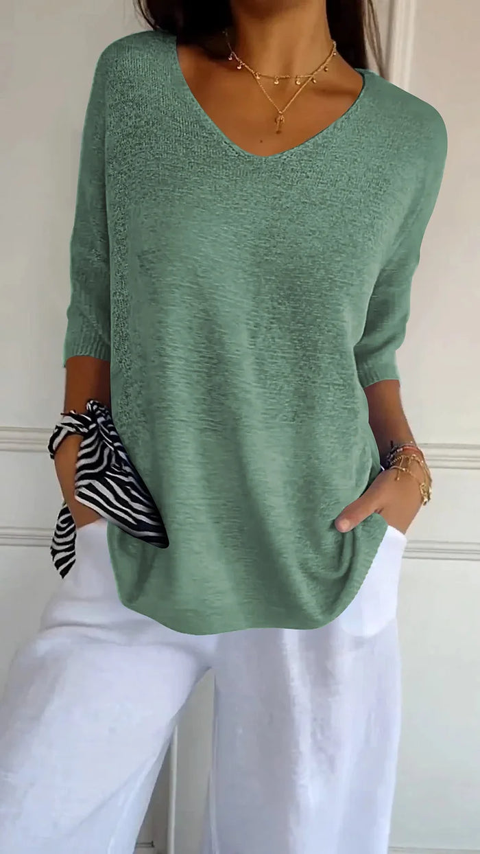Stilla | Behagelig V-hals Strikket Tank Top