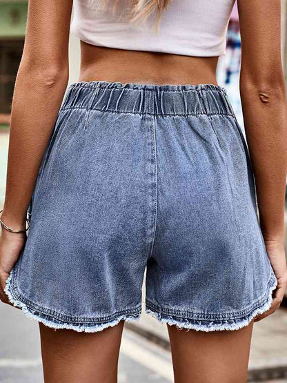 Stilla | Helt Elastisk Talje Denim Shorts
