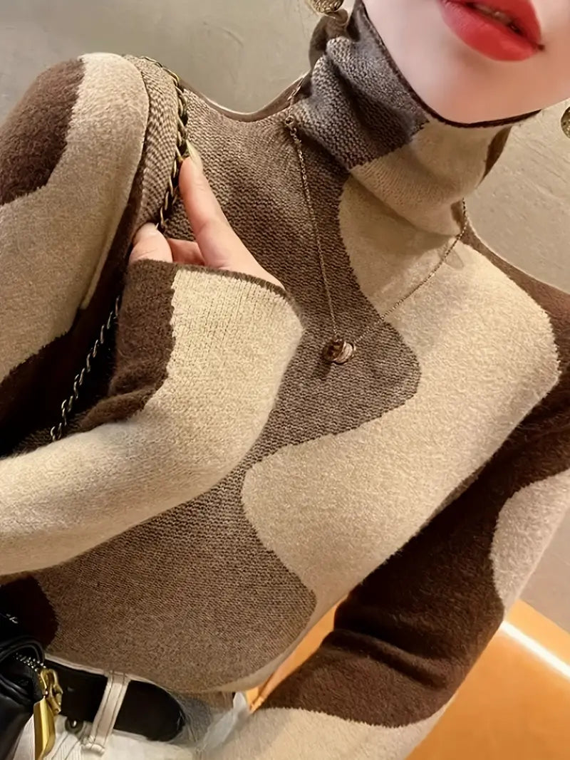 Stilla | Farve Block Rullekrave Sweater