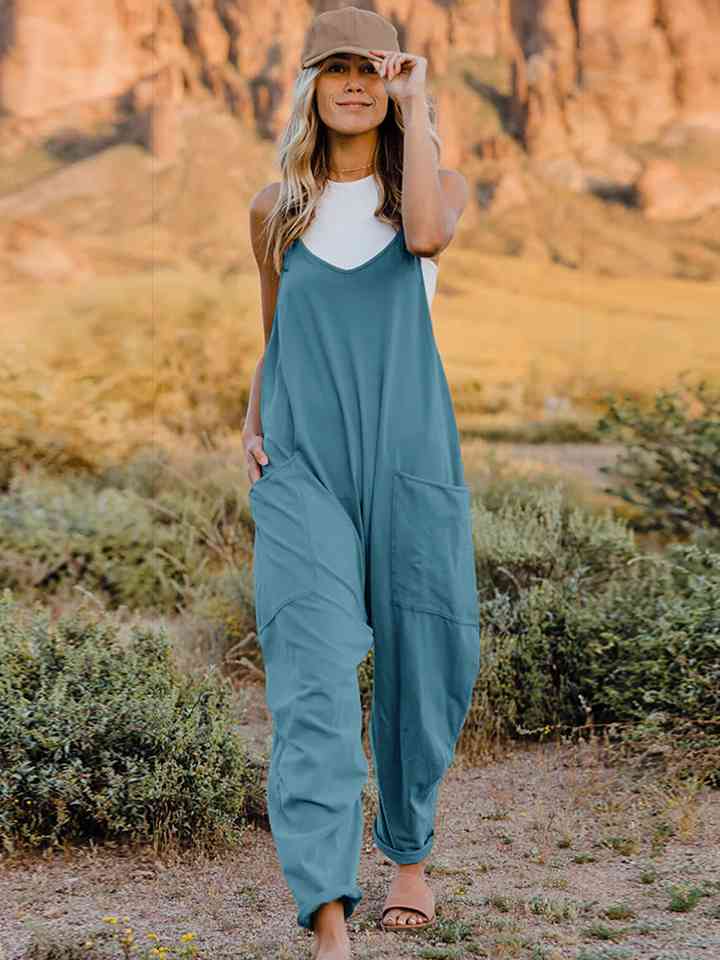Stilla | Tag V-hals ærmeløs jumpsuit med lomme