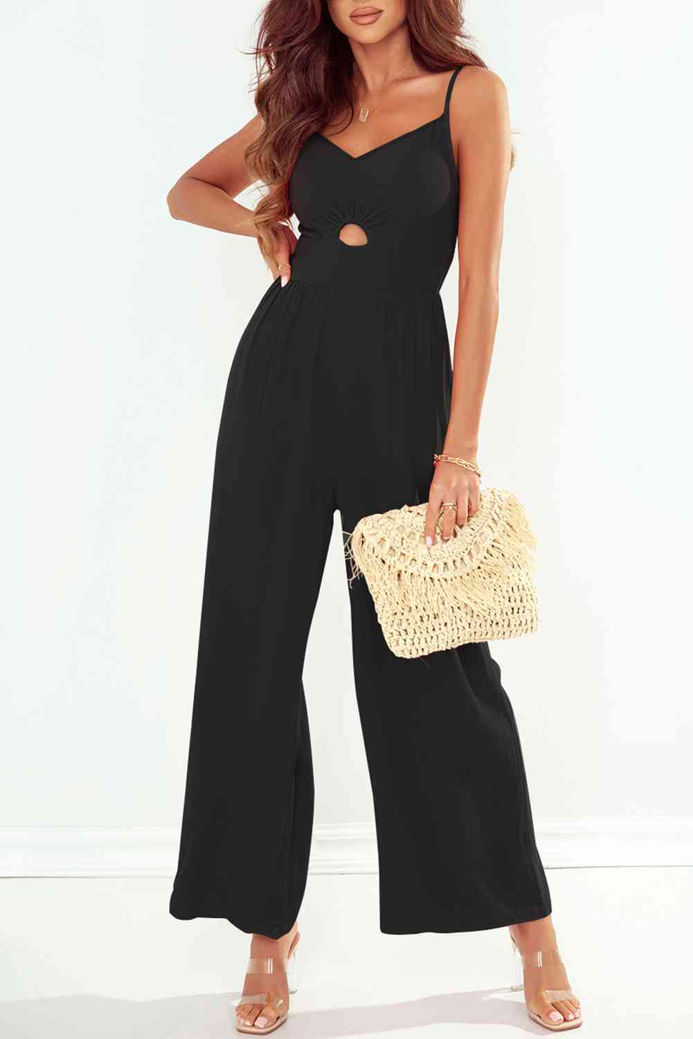 Stilla | Spaghetti Strap Bred Benet Jumpsuit