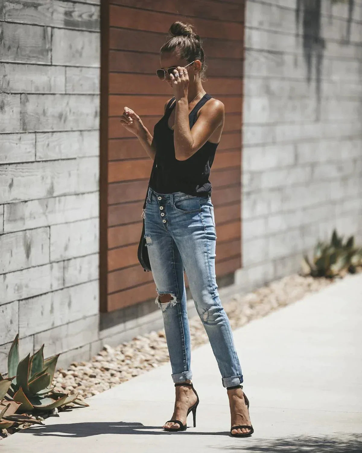 Stilla | Lysblå Rivne Jeans