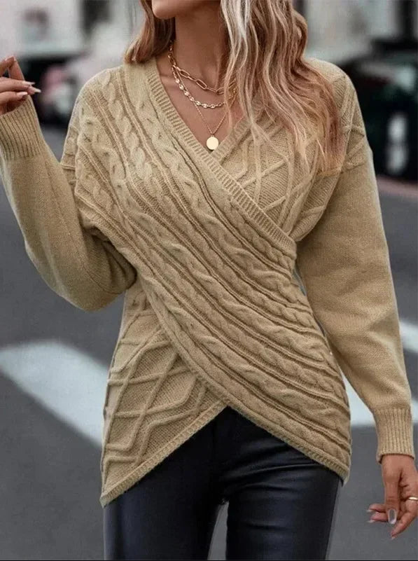 Stilla | Fashionable Cross Irregular Slim Sweater for Women