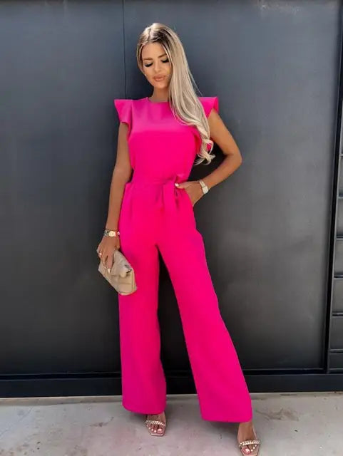 Stilla | Elegant Jumpsuit Med Folder Og Bælte