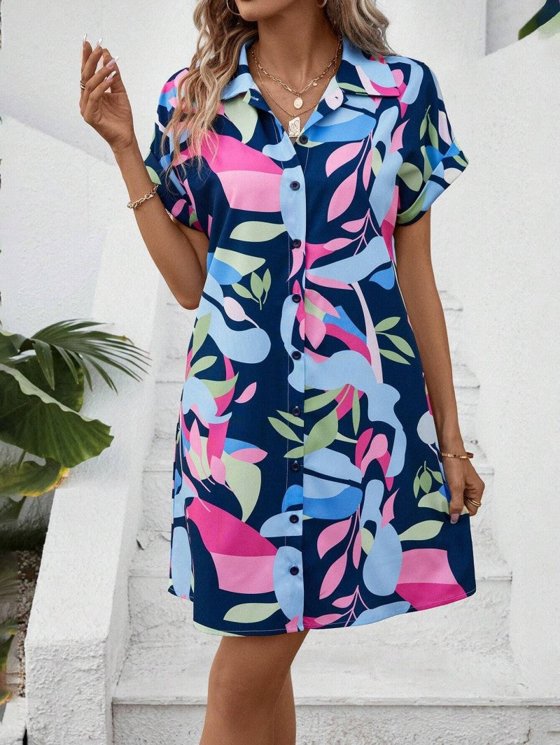 Stilla | Printet Button-down Kjole