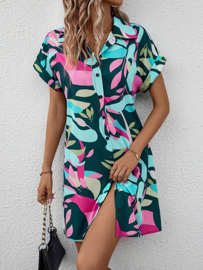 Stilla | Printet Button-down Kjole