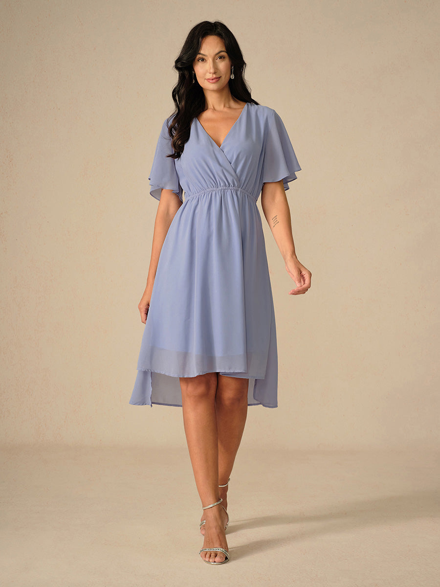 Stilla | Elegant Pastel Green A-Linje Chiffon Kjole