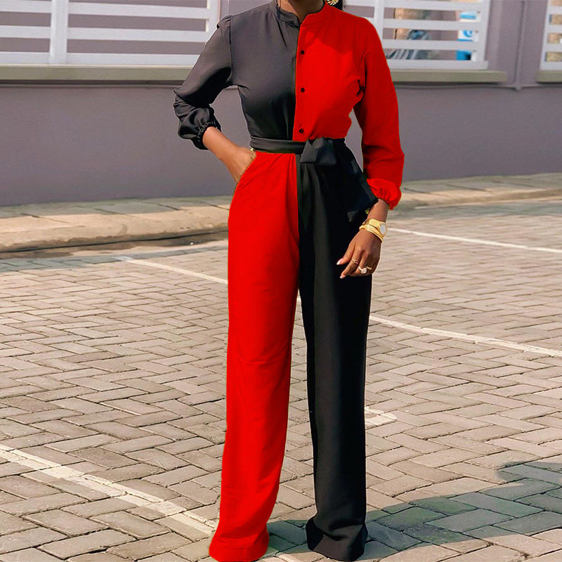 Dame Casual Jumpsuit med kontrastdesign Stilla
