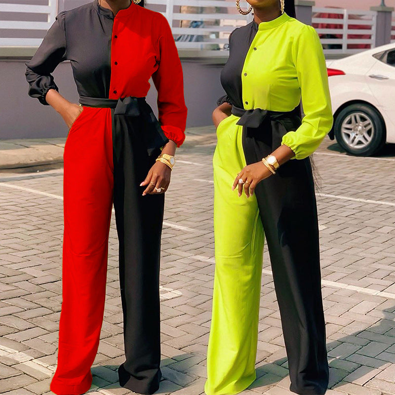 Dame Casual Jumpsuit med kontrastdesign Stilla