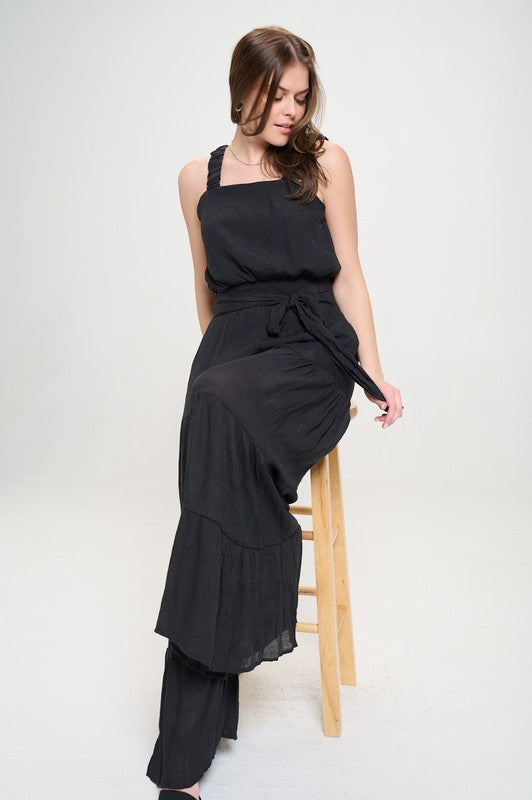 Stilla | Strop Tiered Jumpsuit
