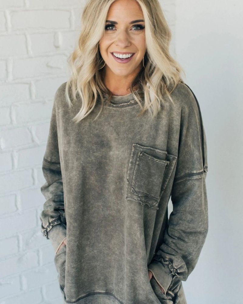 Stilla | Fransk Frotté Syrevasket Pullover