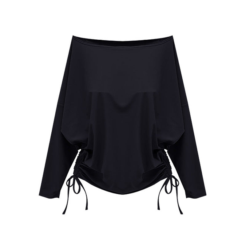 Dame afslappet badetop med asymmetrisk snit og silkeagtig finish Stilla