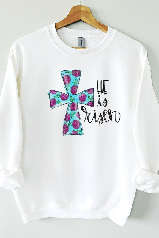 Stilla | Han Er Steget Op Lilla Blå Kors Sweatshirt
