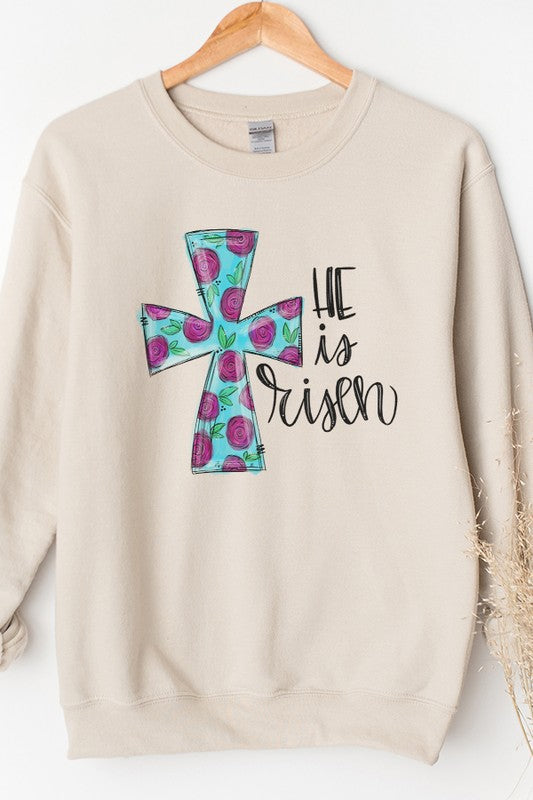 Stilla | Han Er Steget Op Lilla Blå Kors Sweatshirt