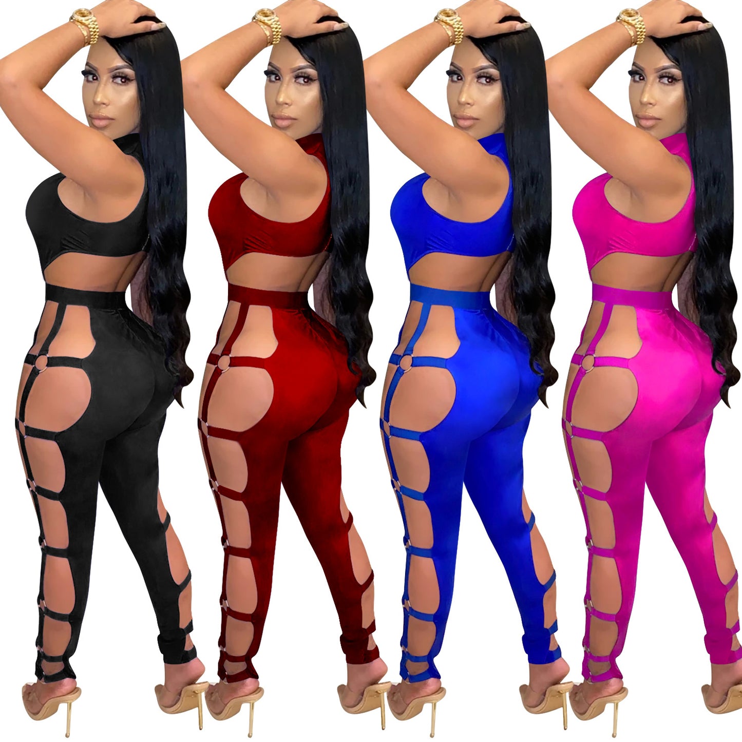 Dame Figurforlængelse Jumpsuit med raffinerede cut-outs og stilfulde fastgørelser Stilla