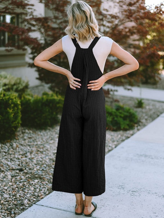 Stilla | Plisseret Bred Benet Lommer Jumpsuit
