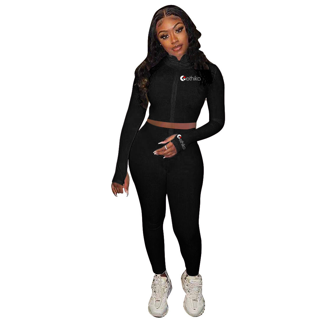Dame Sporty Ensemble med tætsiddende overdel og leggings Stilla