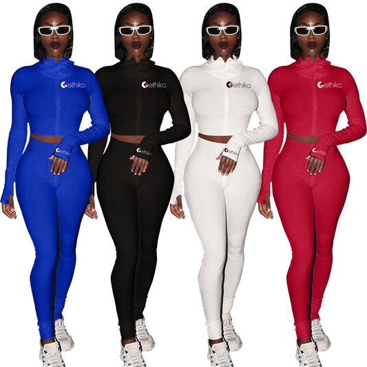 Dame Sporty Ensemble med tætsiddende overdel og leggings Stilla